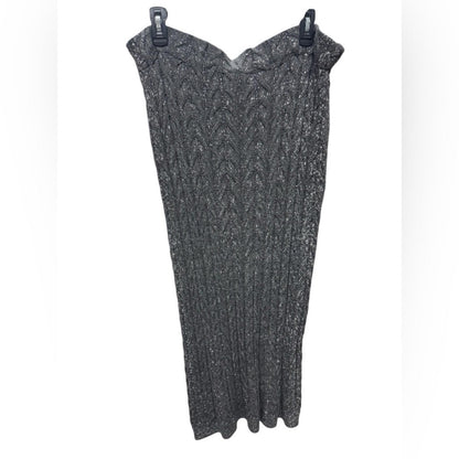 Vince Camuto Black and Gray Midi Skirt