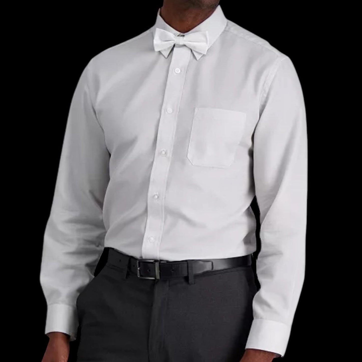 Calvin Klein Men's Unison Solid Pre-Tied Elegant White Bow Tie