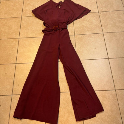 Vince Camuto Elegant Burgundy Jumpsuit