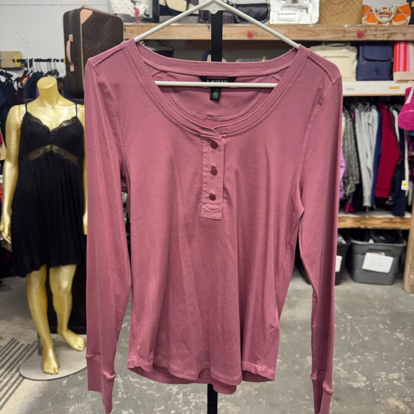 Lauren, Ralph Lauren Pink Women's Henley Top