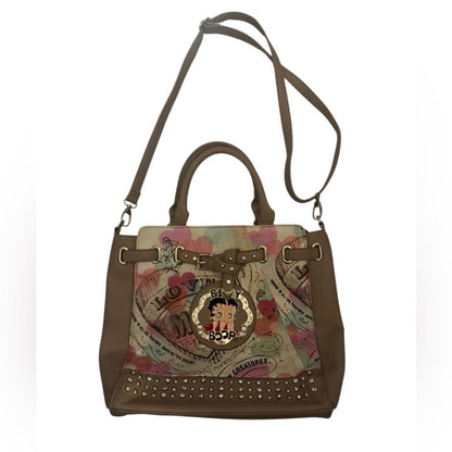 Betty Boop Tan and Multicolor Shoulder Bag