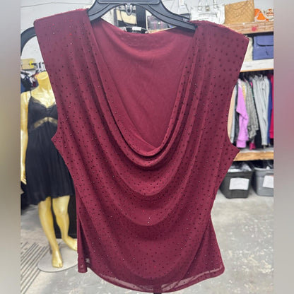 Bar III Burgundy sequence Sleeveless Cowl Neck Top