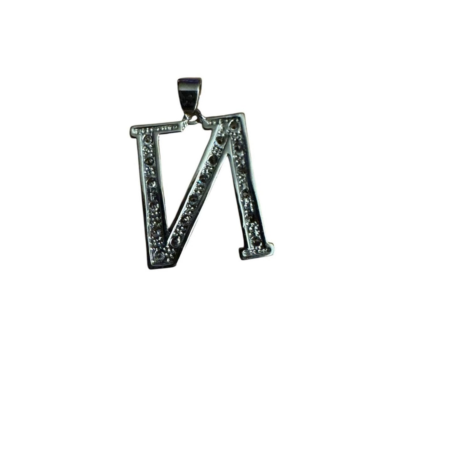 Silver Initial 'N' Pendant