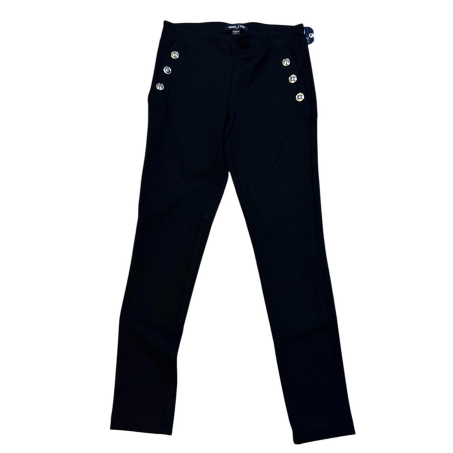 Náutica Chic Black Button-Detail Women's Skinny Pants