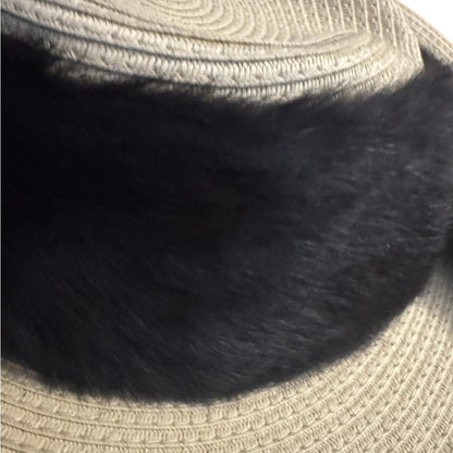 Elegant Tan Sun Hat with black Accent