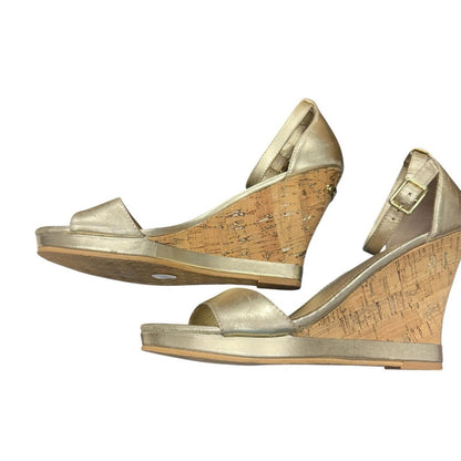 Pre-Love Lilly Pulitzer, Elegant Gold Wedge Sandals