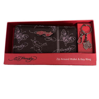 Ed Hardy Elegant Black Designer Clutch