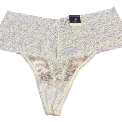 INC High waist Lace Thong Women's Intimates in White,