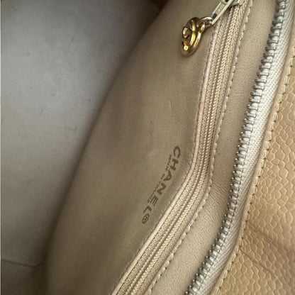 Chanel Caviar authentic Skin Tote Tan Chanel Quilted Tote Bag