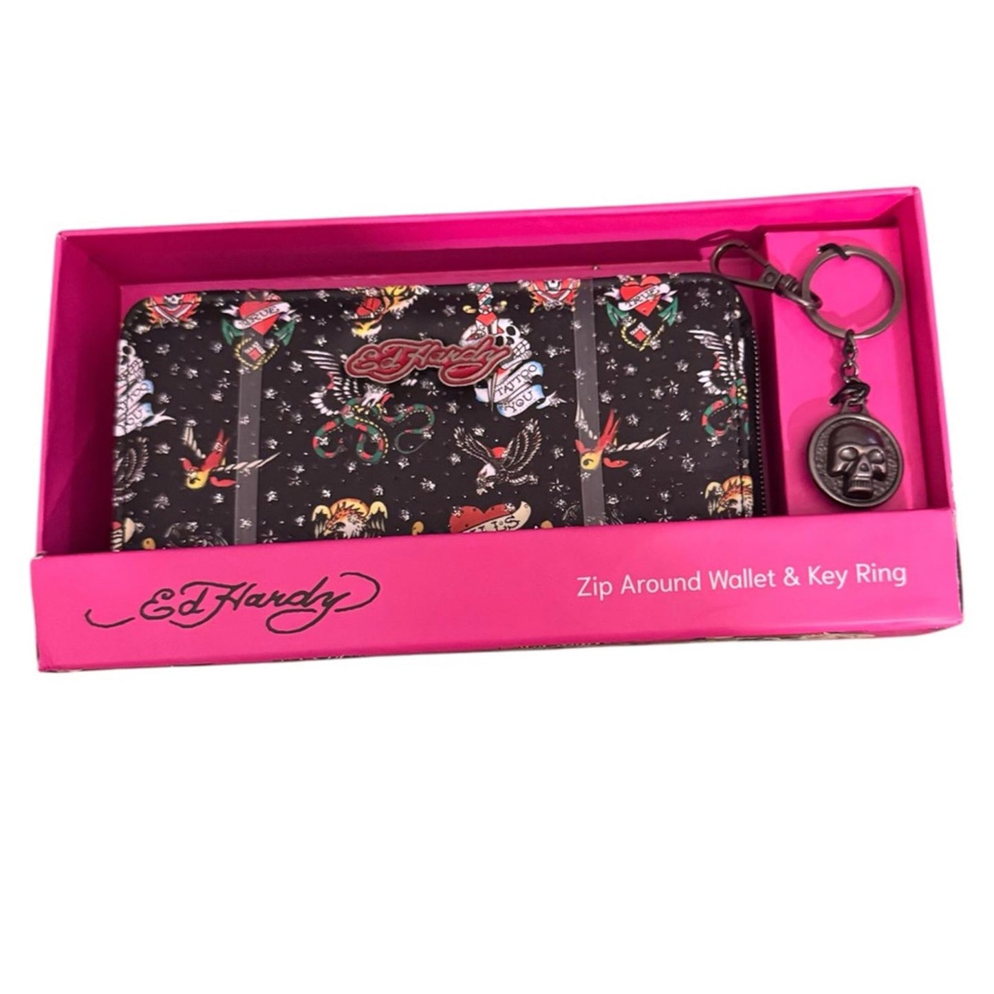 Ed Hardy Stylish Black Wristlet Wallet
