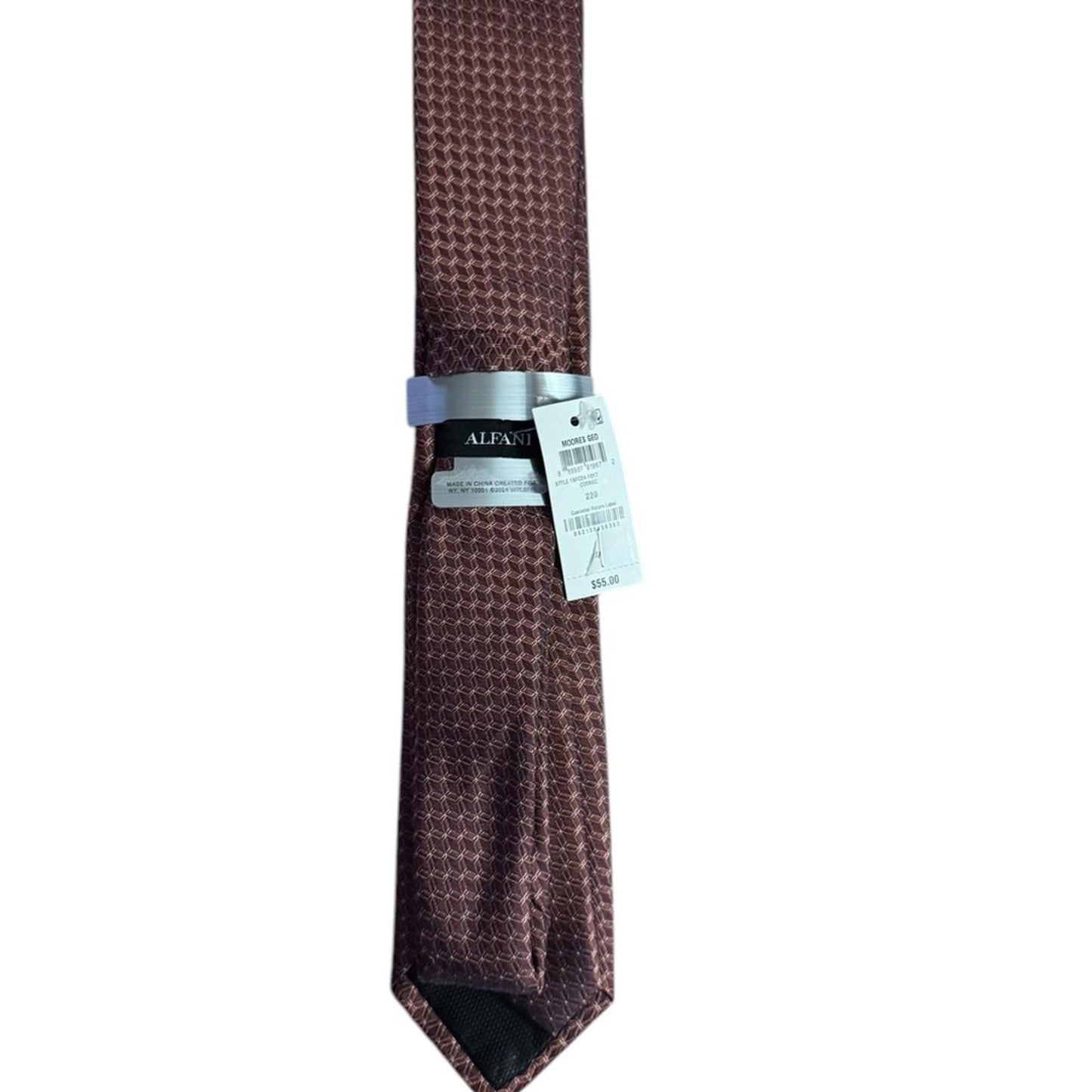 Alfani maroon Geometric Men's Tie