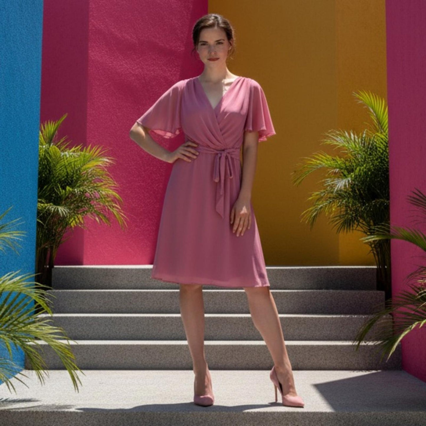 Lauren Ralph Lauren Pink Midi Dress