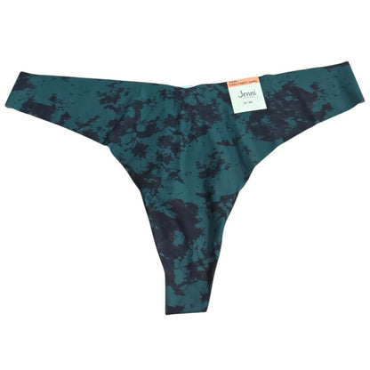 Set/6 of Seamless Thong Panties in Black, Cream, baby blue Daisy, green and Red