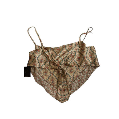 Japna spaghetti strap graphic print tie back Top