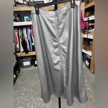 Vince Camuto Shimmering Silver Midi Skirt