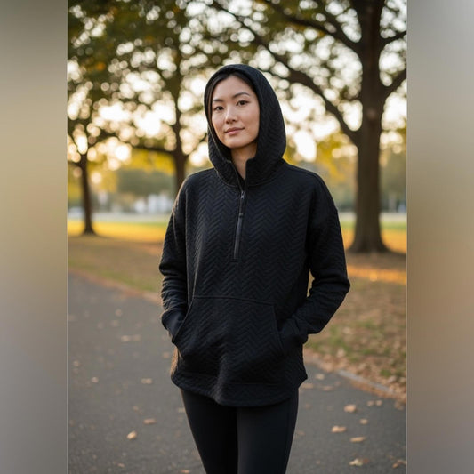 Ideology Black Quilted Hoodie