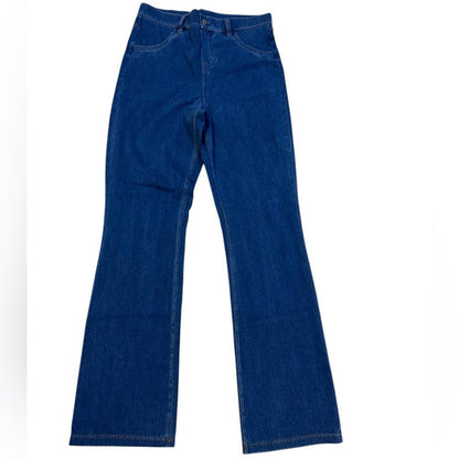 HUE Women's Straight Leg Blue Jeans