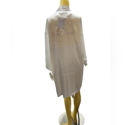 Linea Donatella Elegant Bride White Satin Sleepwear Set