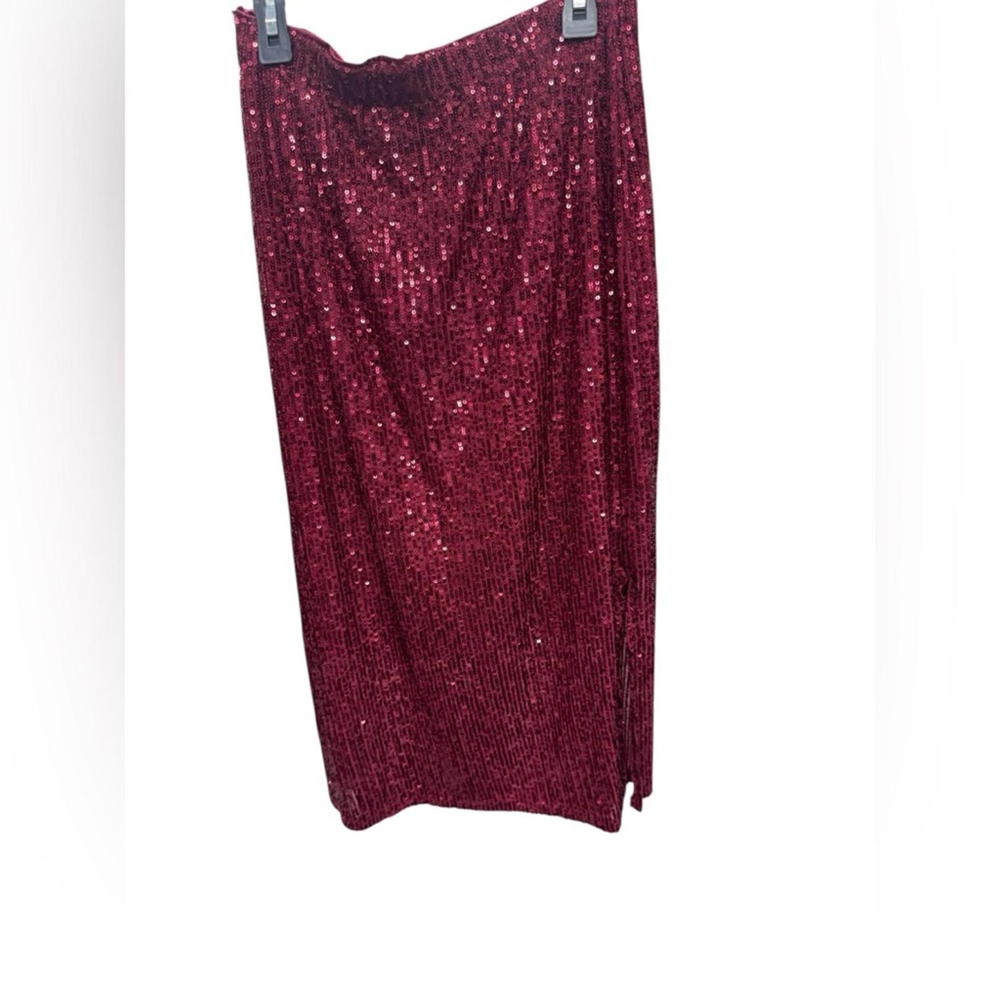 Vince Camuto Burgundy Sequin Pencil Skirt