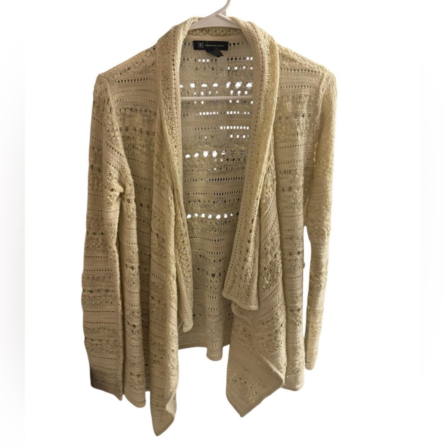 Pre-Love INC International Concepts Cream Open-Front Sweater