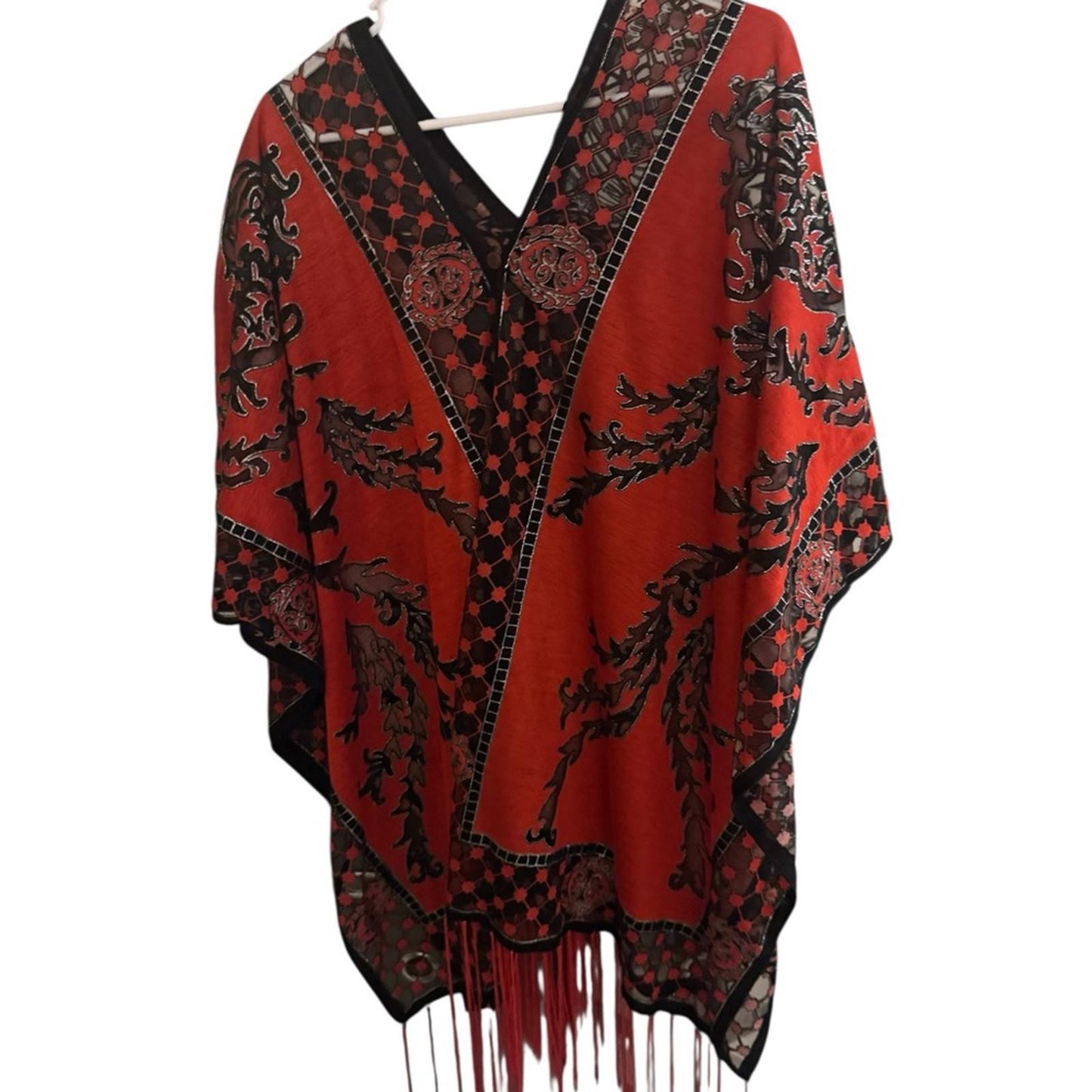 Chic Red Fringed to your swimwear ensemble.