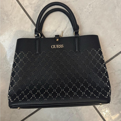 Pre-Love Guess Black Textured Satchel
