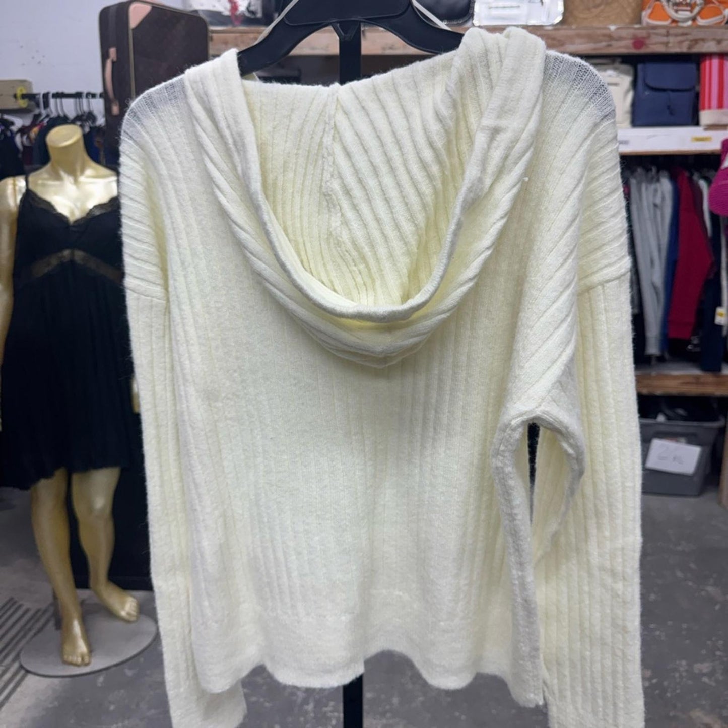 Lucky brand Women's White Hooded Sweater
