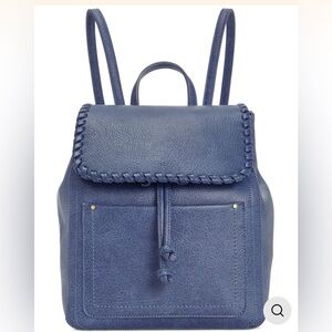 Style & Co. Navy Blue Whipstitch Flap Drawstring Backpack
