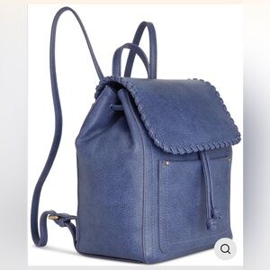 Style & Co. Navy Blue Whipstitch Flap Drawstring Backpack